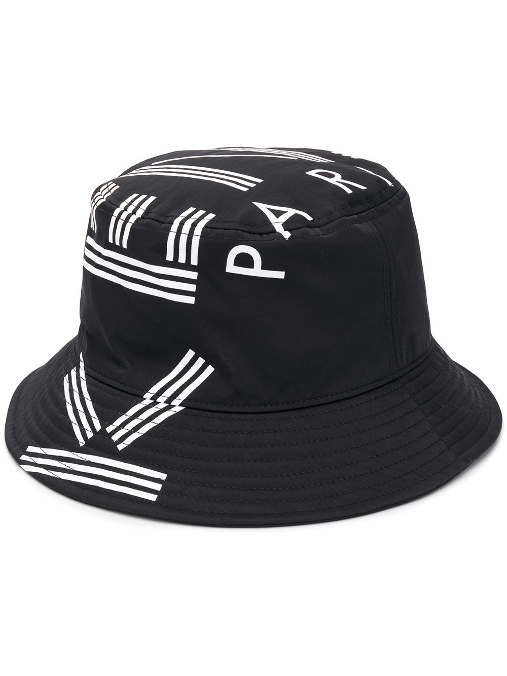 Kenzo Logo Print Bucket Hat In Black