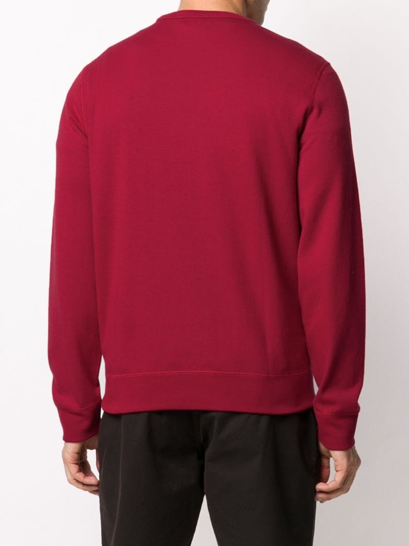 Shop Polo Ralph Lauren Logo Embroidered Sweatshirt In Red