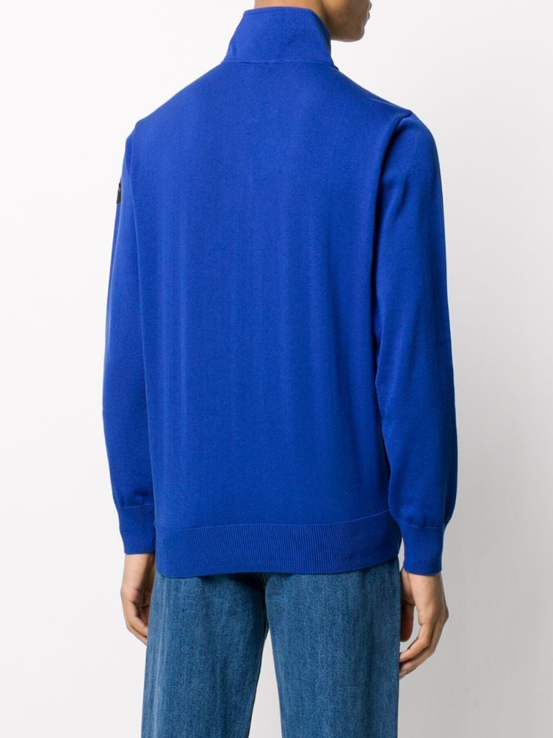 Shop Paul & Shark Half Zip Sweatshirt In Blue