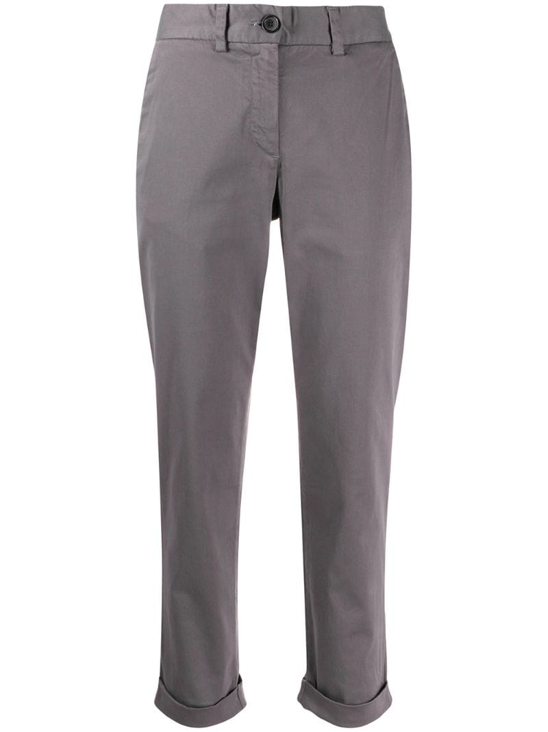 Ps By Paul Smith Slim-fit Cropped Chinos In Grey