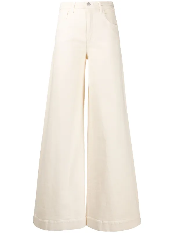 beige wide leg jeans