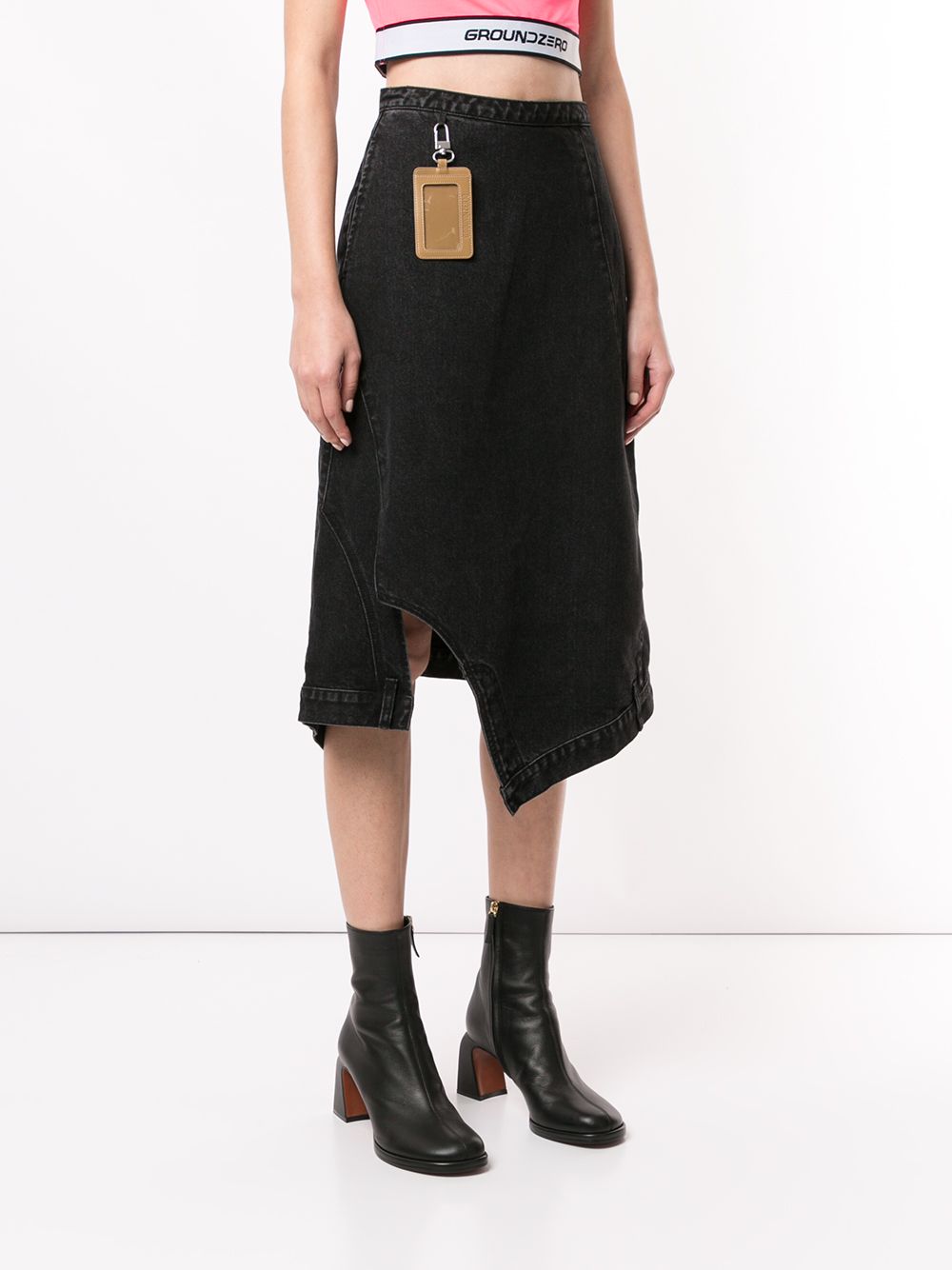 фото Ground zero asymmetrical denim midi skirt