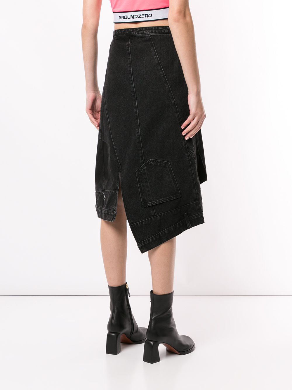 фото Ground zero asymmetrical denim midi skirt