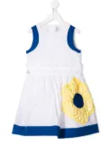 Simonetta sleeveless flower patch dress - White