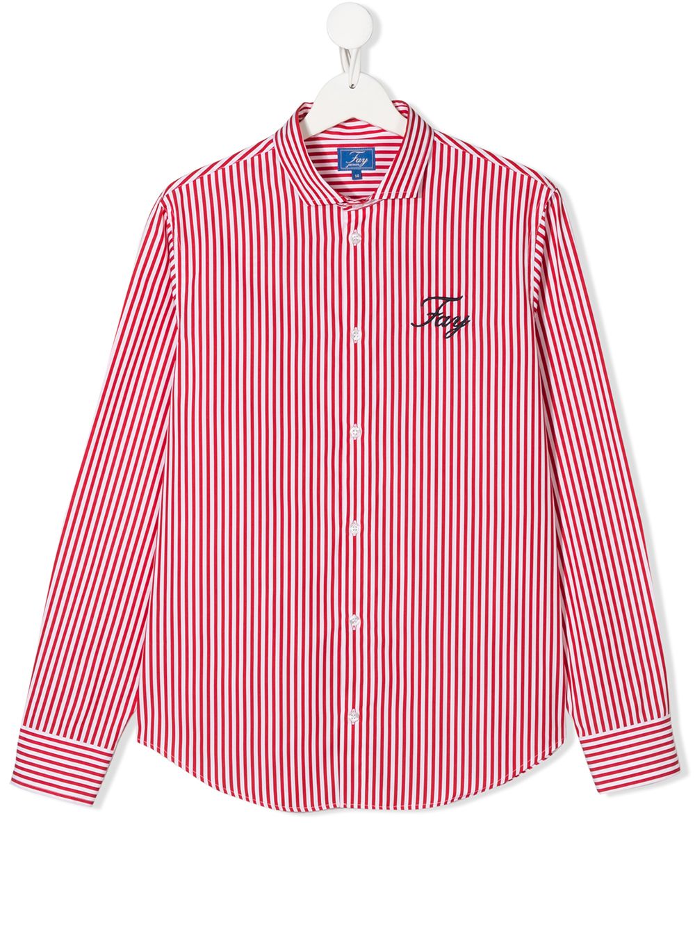 Fay Teen Striped Print Shirt In Red