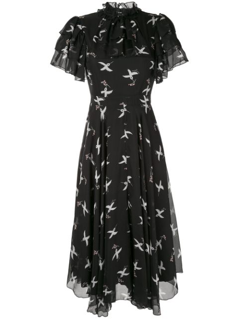 Macgraw Flight Bird Print dress