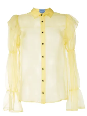 yellow sheer blouse