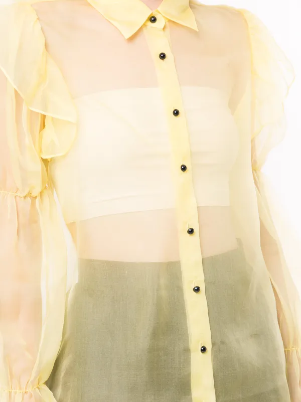 yellow sheer blouse