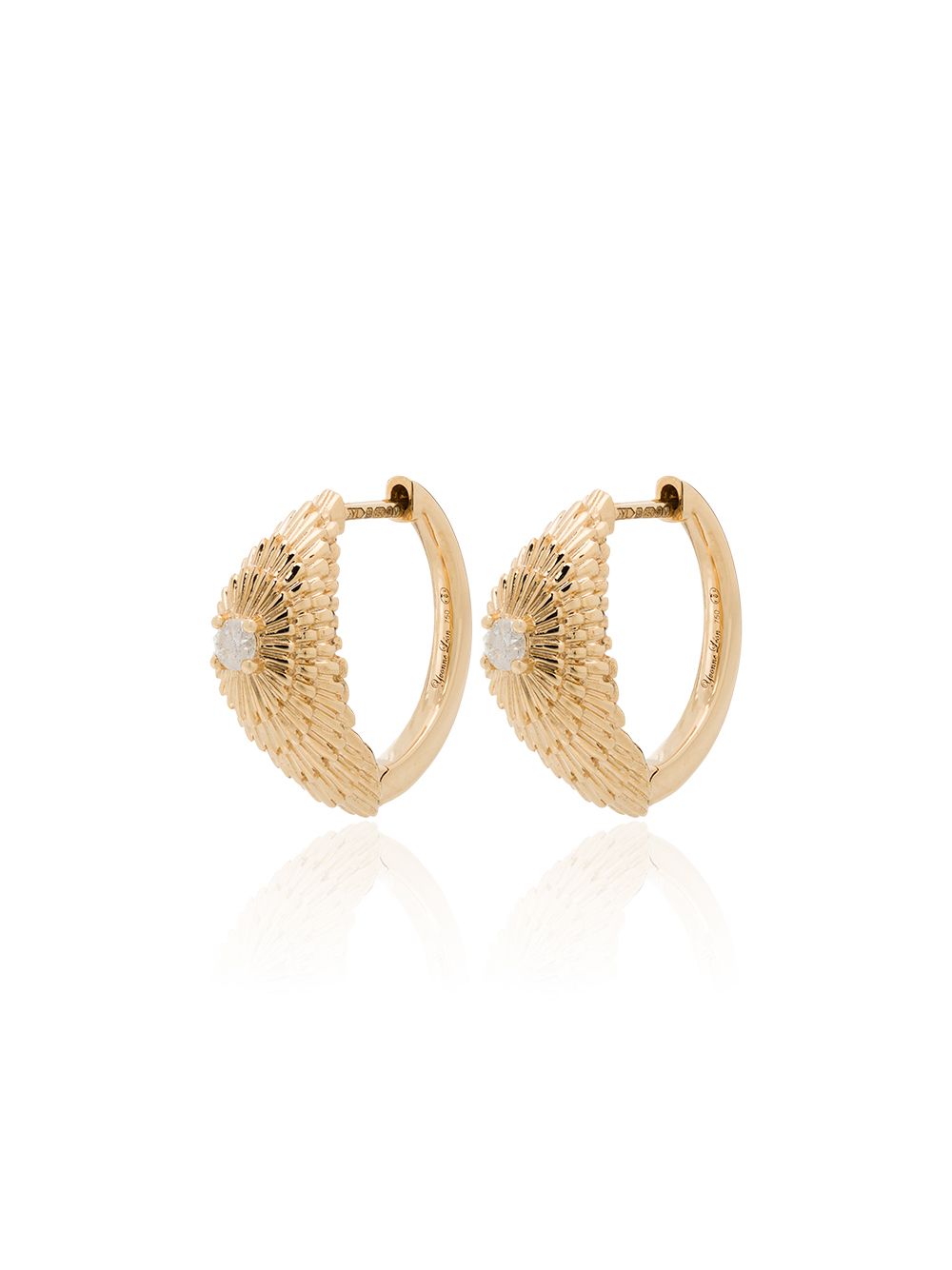 фото Yvonne léon sea urchin 18kt gold diamond hoop earrings