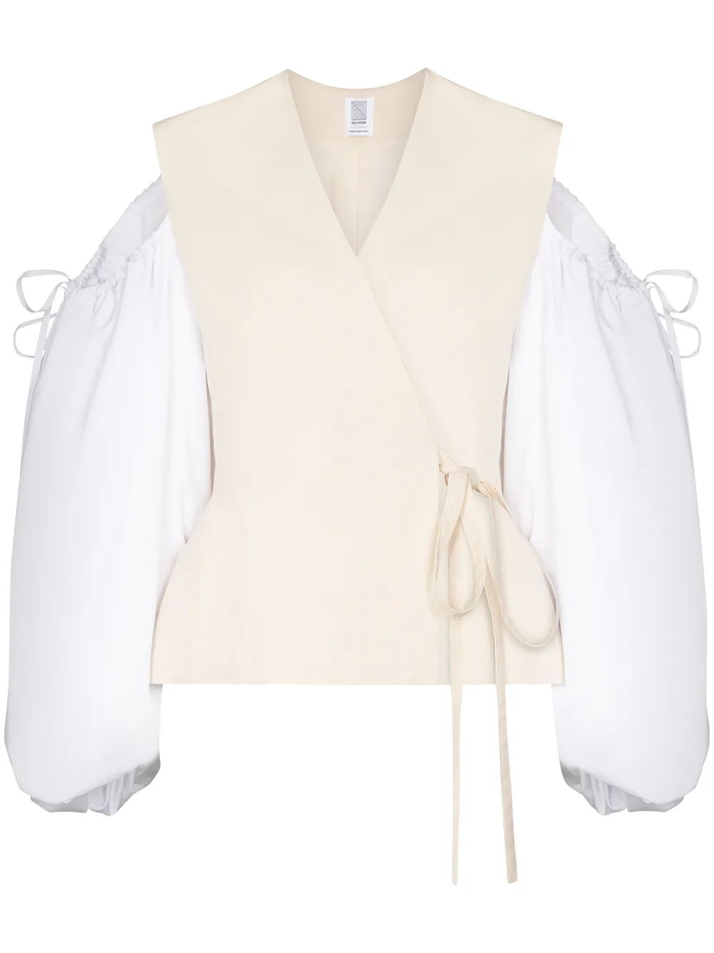 Image 1 of Rosie Assoulin cold shoulder wrap blouse