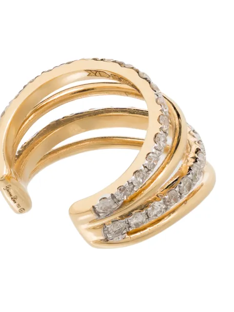 YVONNE LÉON 18KT YELLOW GOLD FOUR LAYER DIAMOND EAR CUFF