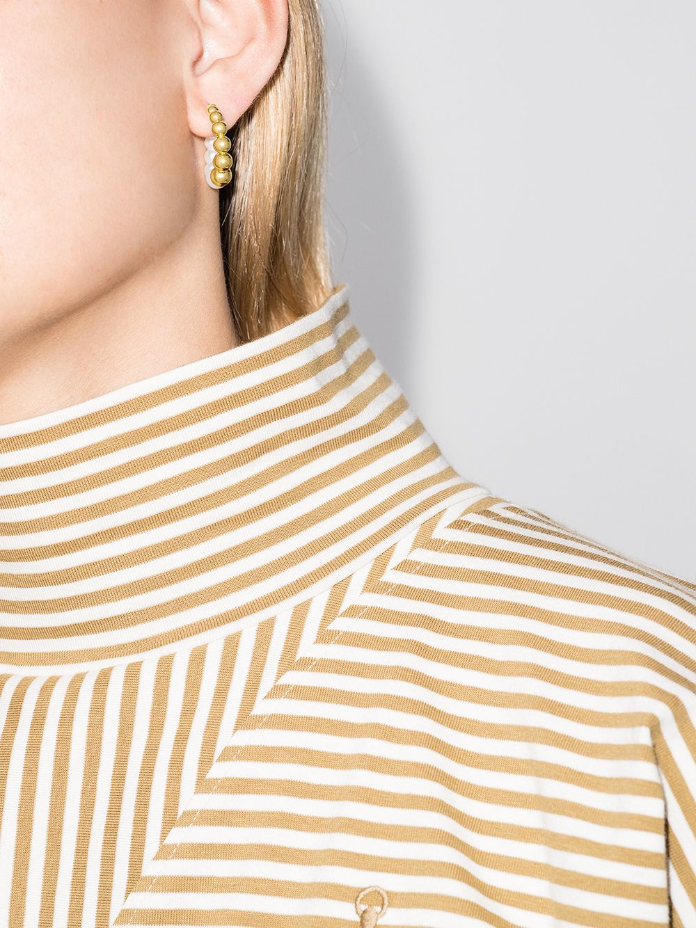 фото Yvonne léon золотые серьги-кольца с жемчугом