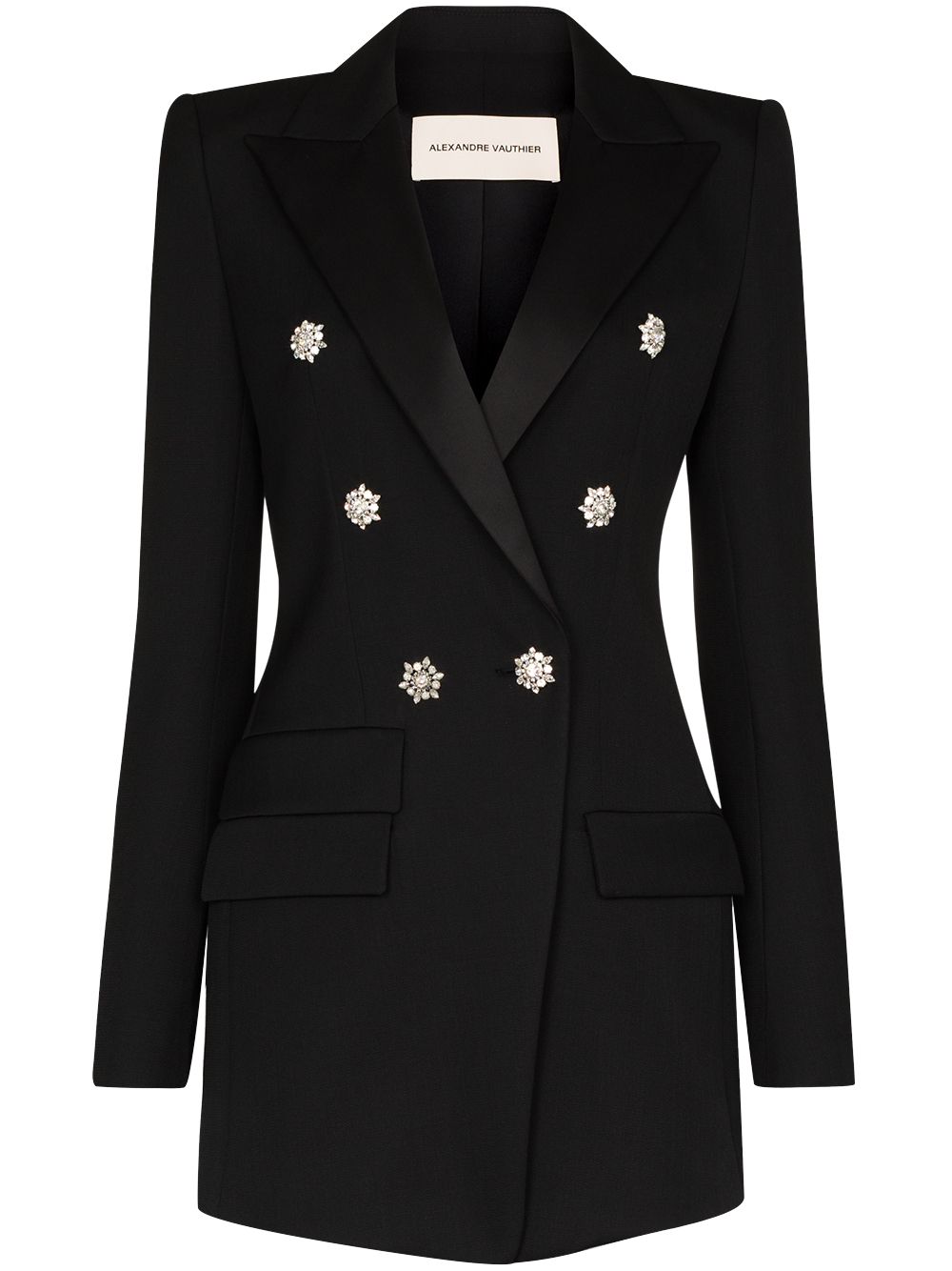 фото Alexandre vauthier crystal buttoned double-breasted blazer