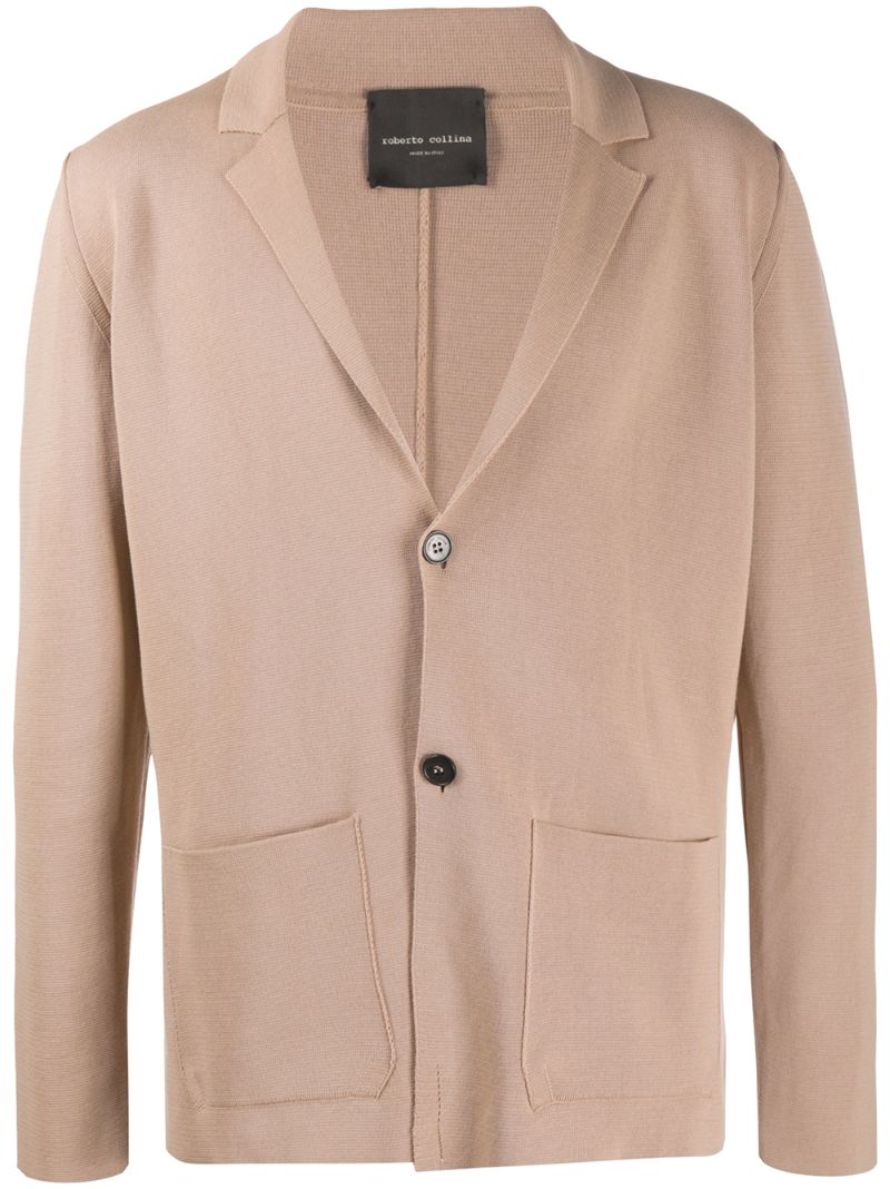 Roberto Collina Single-breasted Knitted Blazer In Neutrals