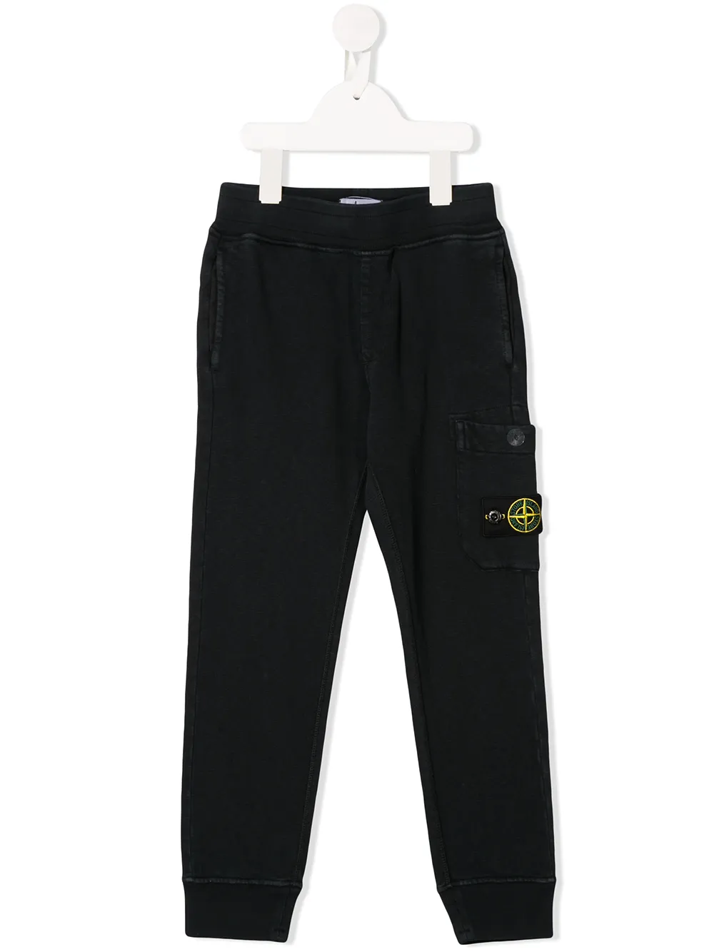 Stone Island Kids' Logo Patch Joggers In Blue