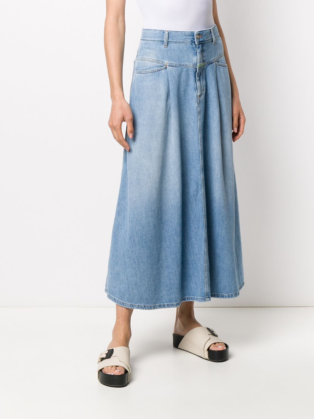 фото Société anonyme джинсовая юбка макси с завышенной талией