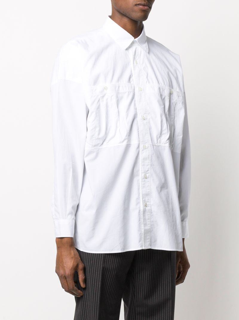 Shop Société Anonyme Panelled Poplin Shirt In White