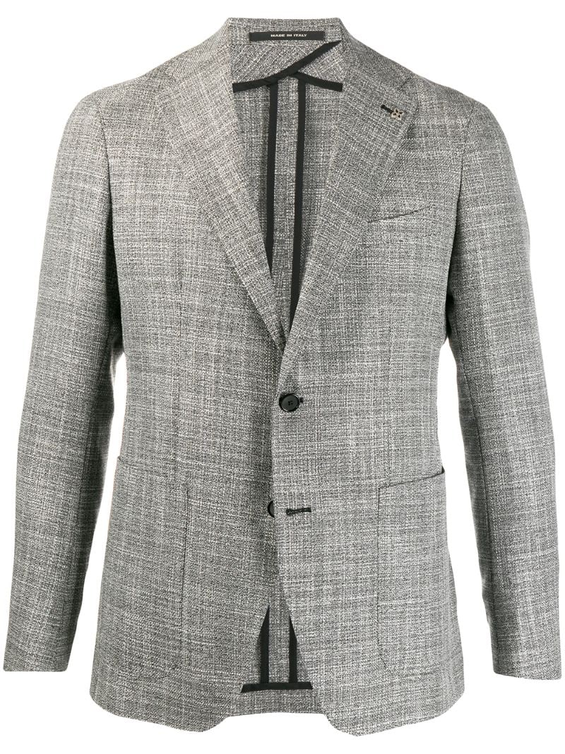 Tagliatore Lapel-pin Check Blazer In Black