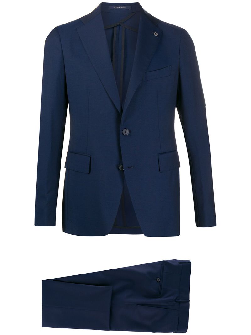 Shop Tagliatore Two-piece Formal Suit In Blue