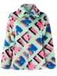 Image 1 of Kirin all-over logo faux-fur jacket