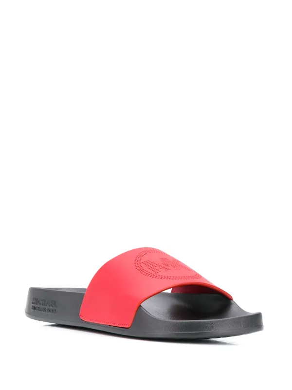 red michael kors slides