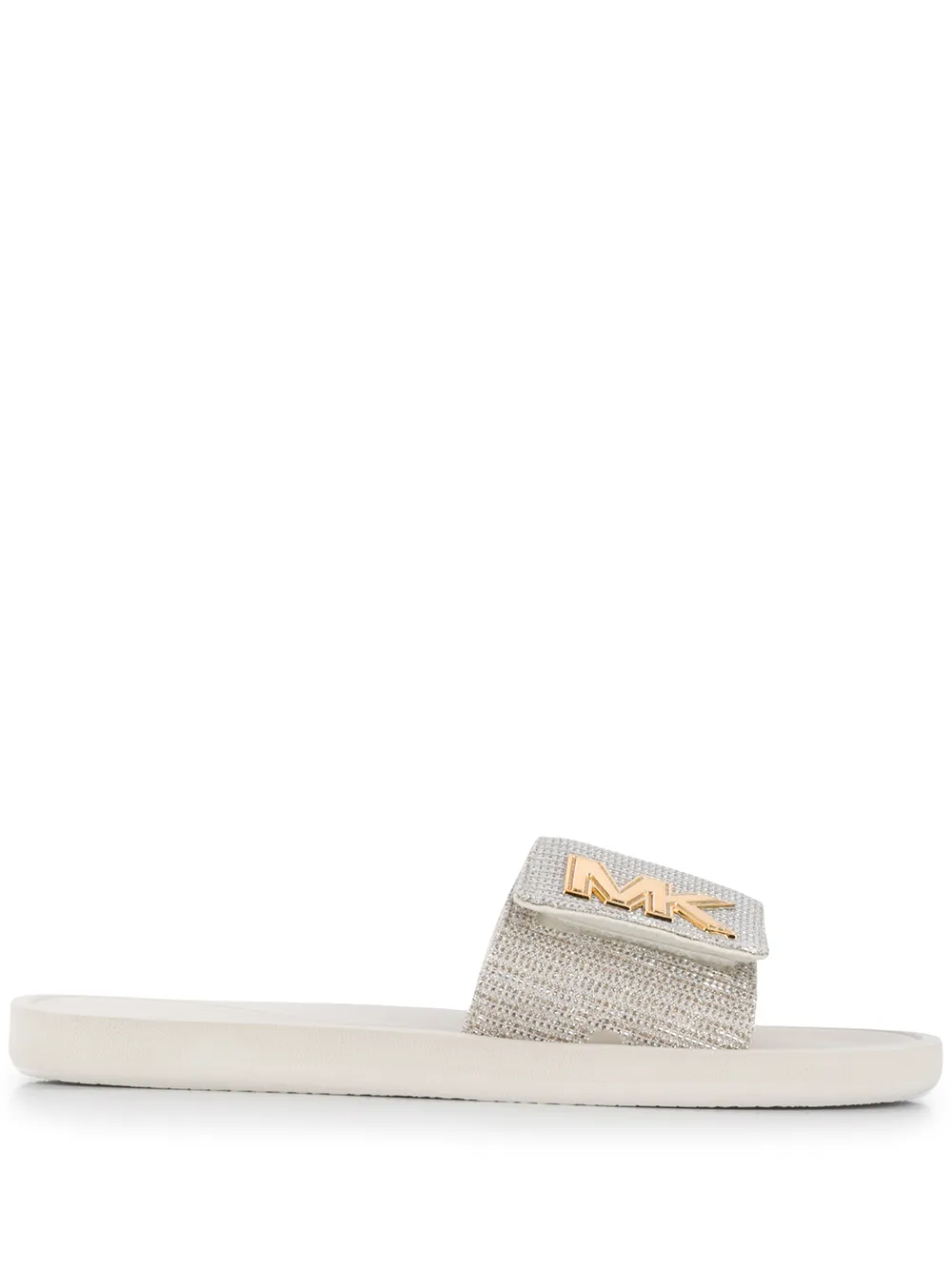 michael kors slides silver