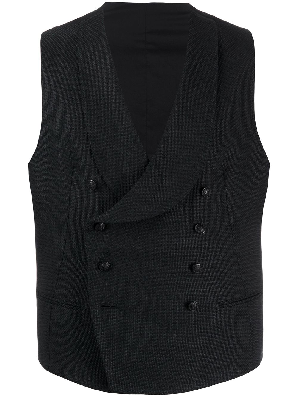 Tagliatore Textured Waistcoat In Black