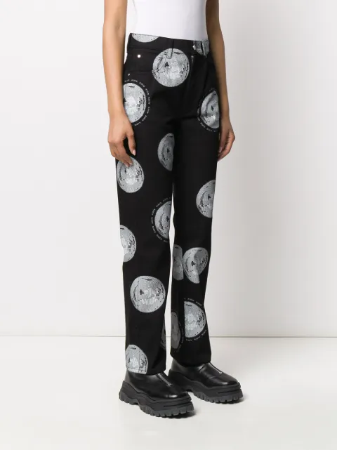 Kirin Disco Ball Print Straight Leg Jeans Ss20 Farfetch Com Disco Ball Print Straight Leg Jeans