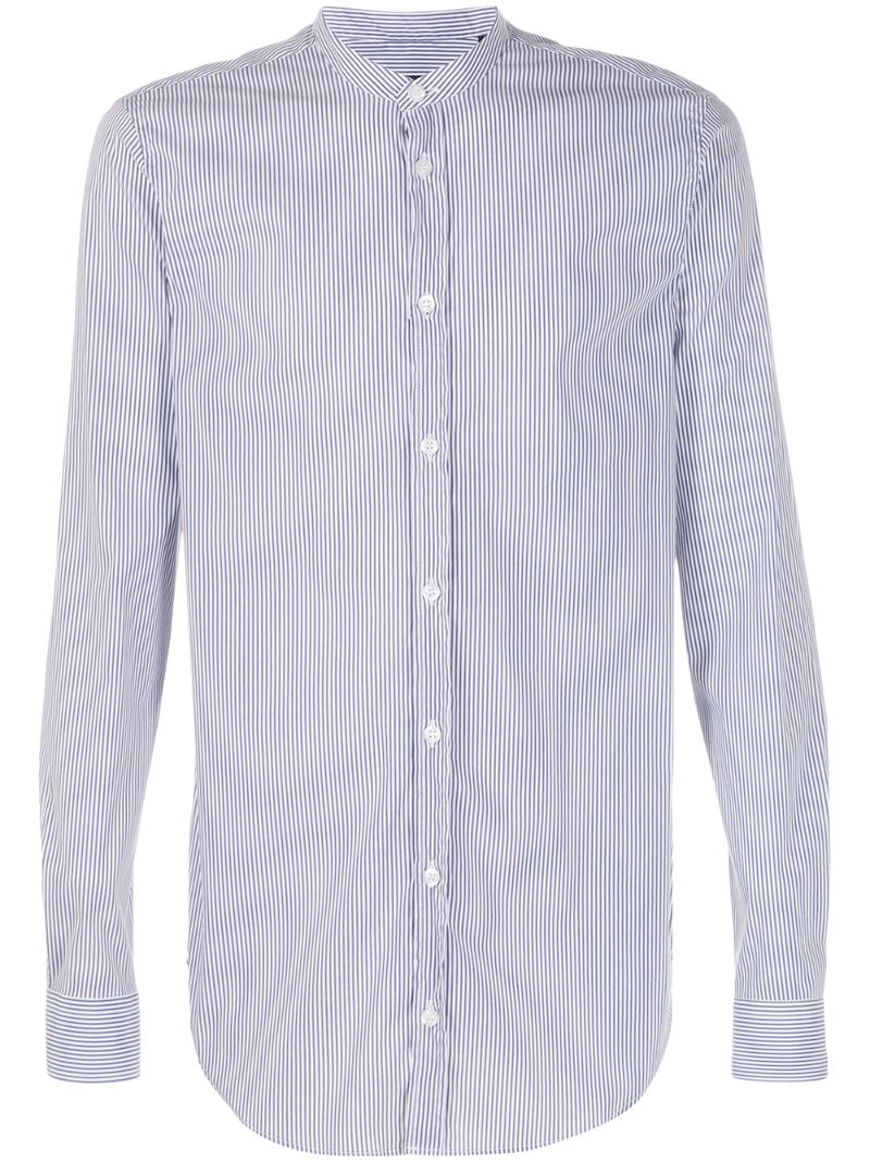 Emporio Armani Striped Print Shirt In Blue