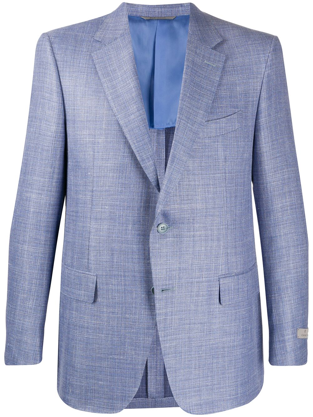 Canali Textured Woven Blazer In Blue