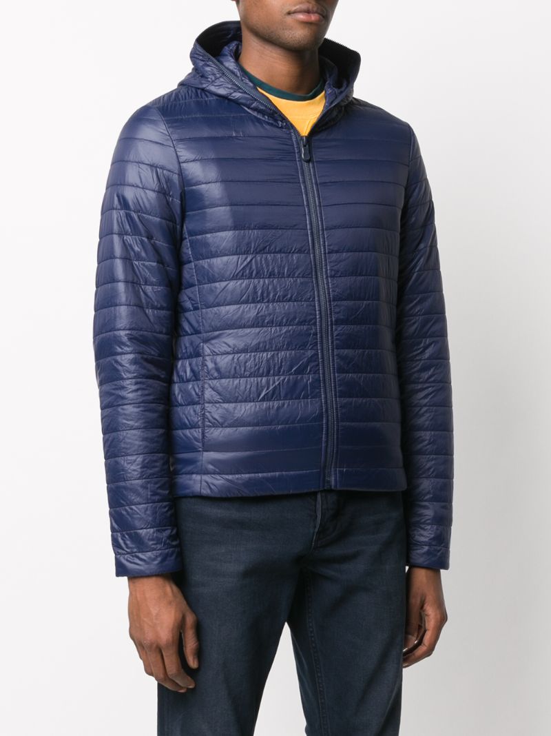 Shop Save The Duck Quilted Hooded Jacket In Blue