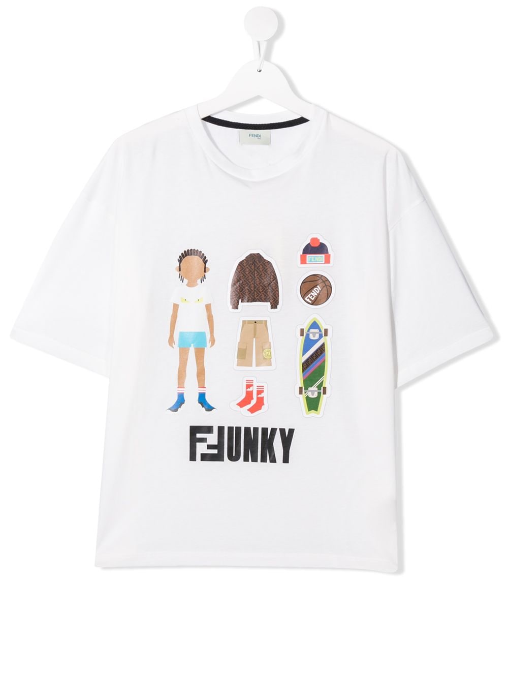 Fendi Teen Ffunky T-shirt In White