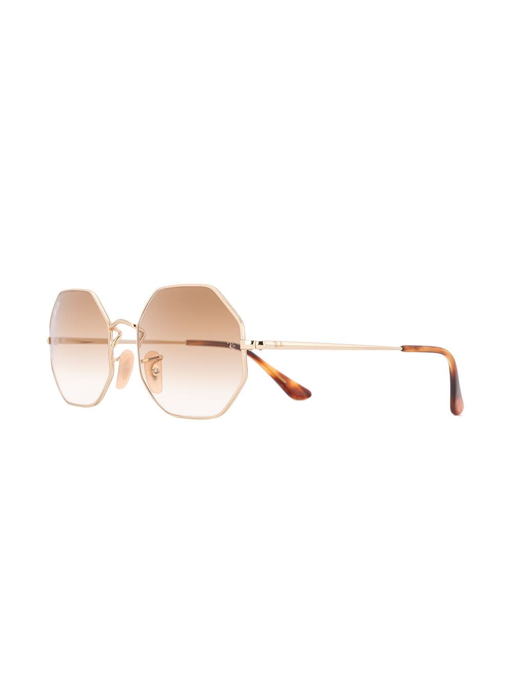 Shop Ray Ban Octagon Tinted Sunglasses In Gold