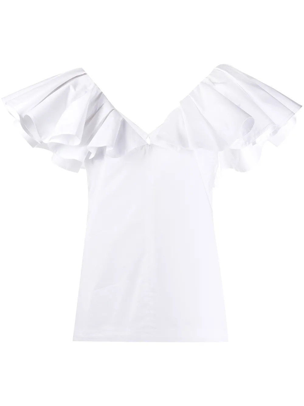 Philosophy Di Lorenzo Serafini Ruffle Trim Blouse In White