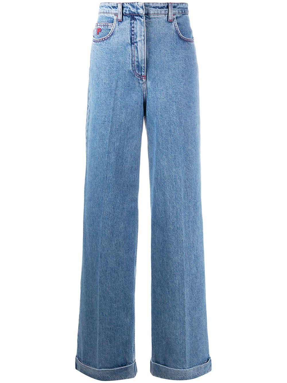 Shop Philosophy Di Lorenzo Serafini High Rise Wide Leg Jeans In Blue