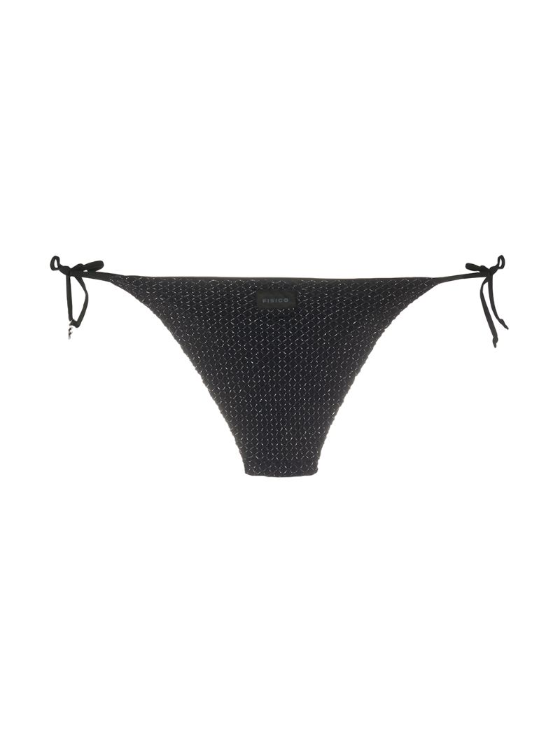 Shop Fisico Brazilian Metallic Bikini Bottoms In Black