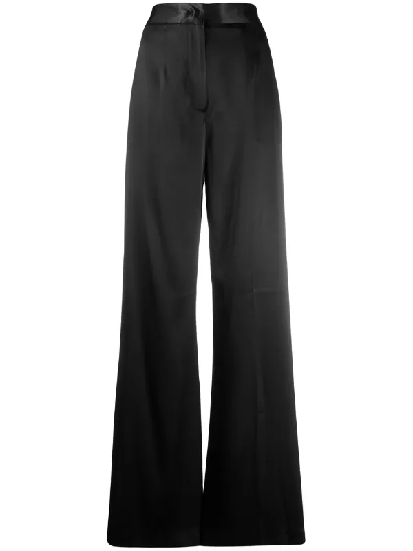black satin trousers