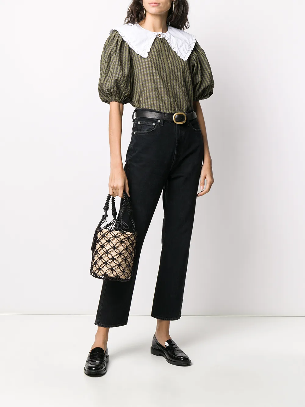 Image 2 of Miu Miu mesh straw bucket bag