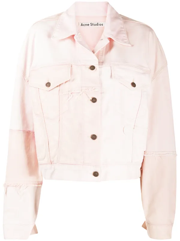 pink patchwork denim jacket