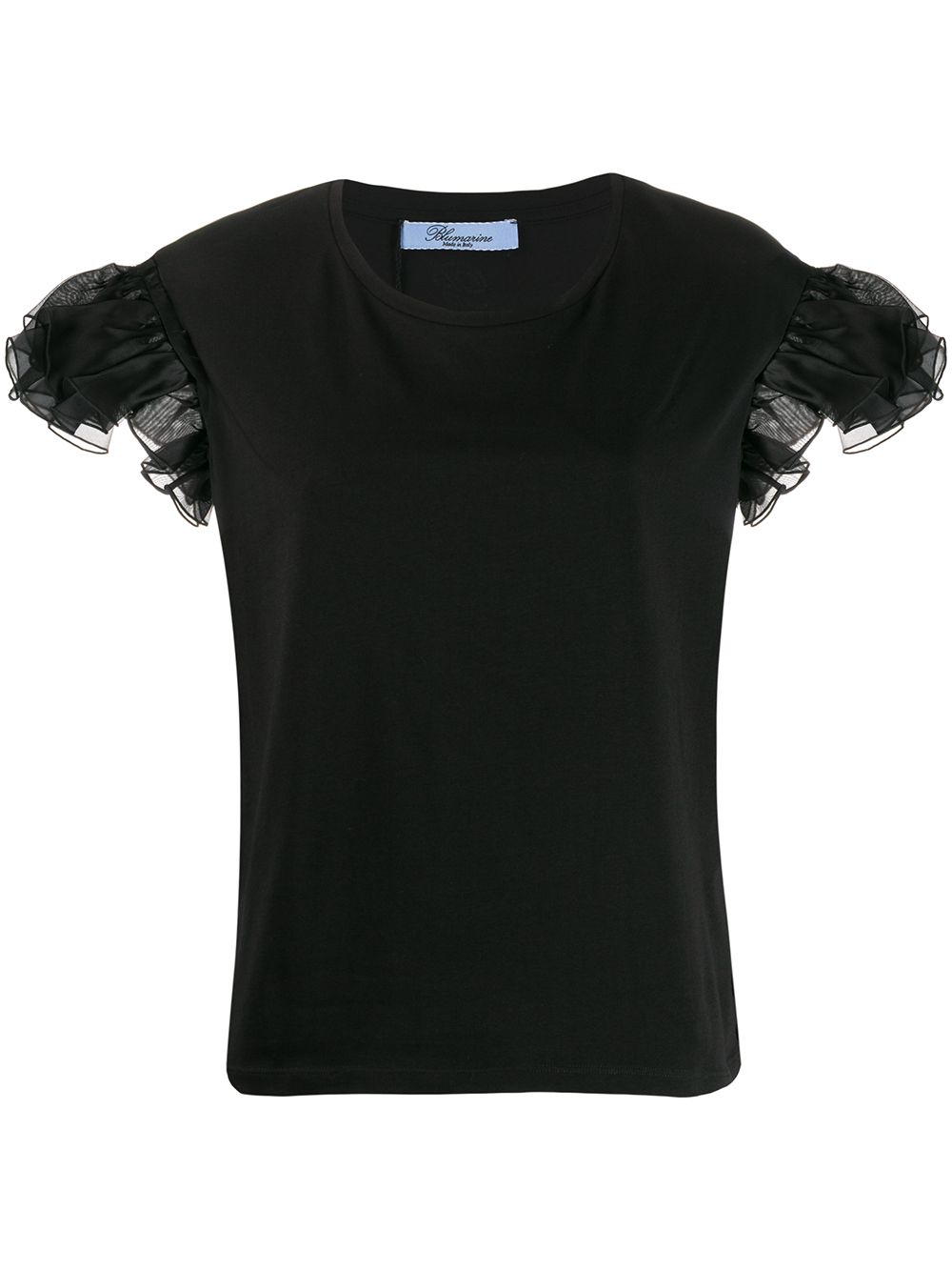 

Blumarine playera con volantes en las mangas - Negro