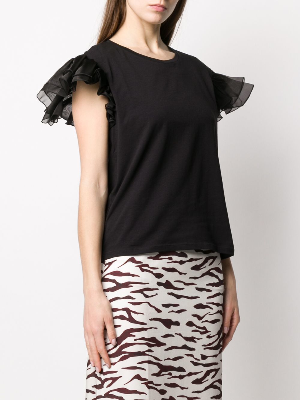 фото Blumarine frill sleeve t-shirt