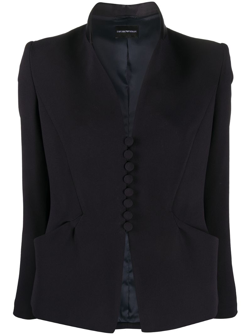 EMPORIO ARMANI COLLARLESS FITTED BLAZER 