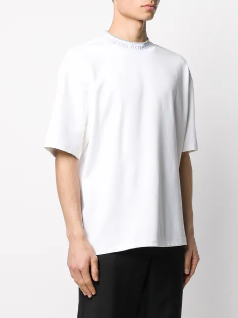 acne logo neck t shirt