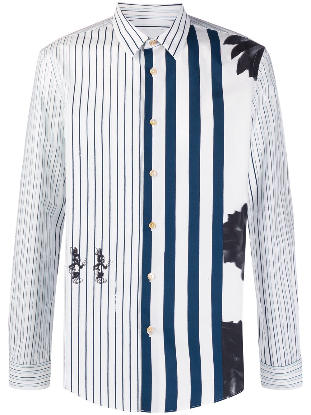 Shop Paul Smith Striped Contrast Shirt In White