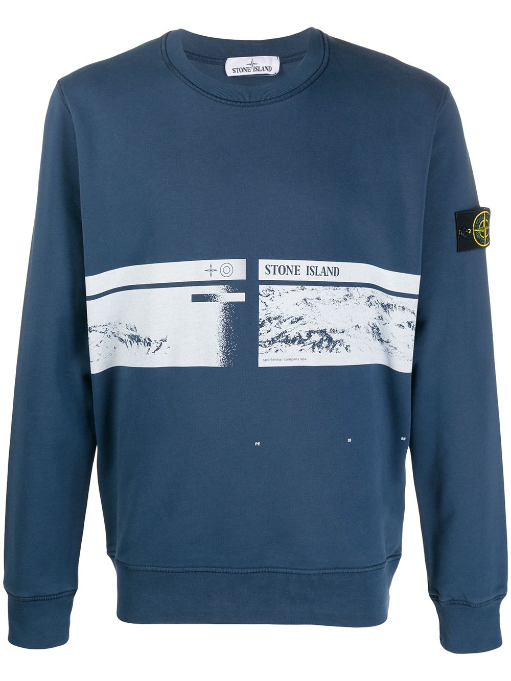 Stone Island Photographic Print Sweatshirt In 蓝色