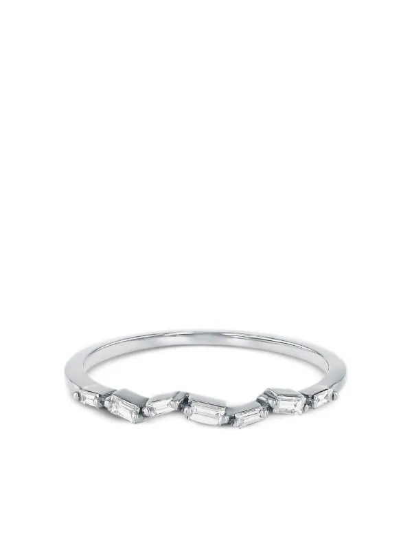 Suzanne Kalan 18kt White Gold Fireworks Diamond Ring in Silver