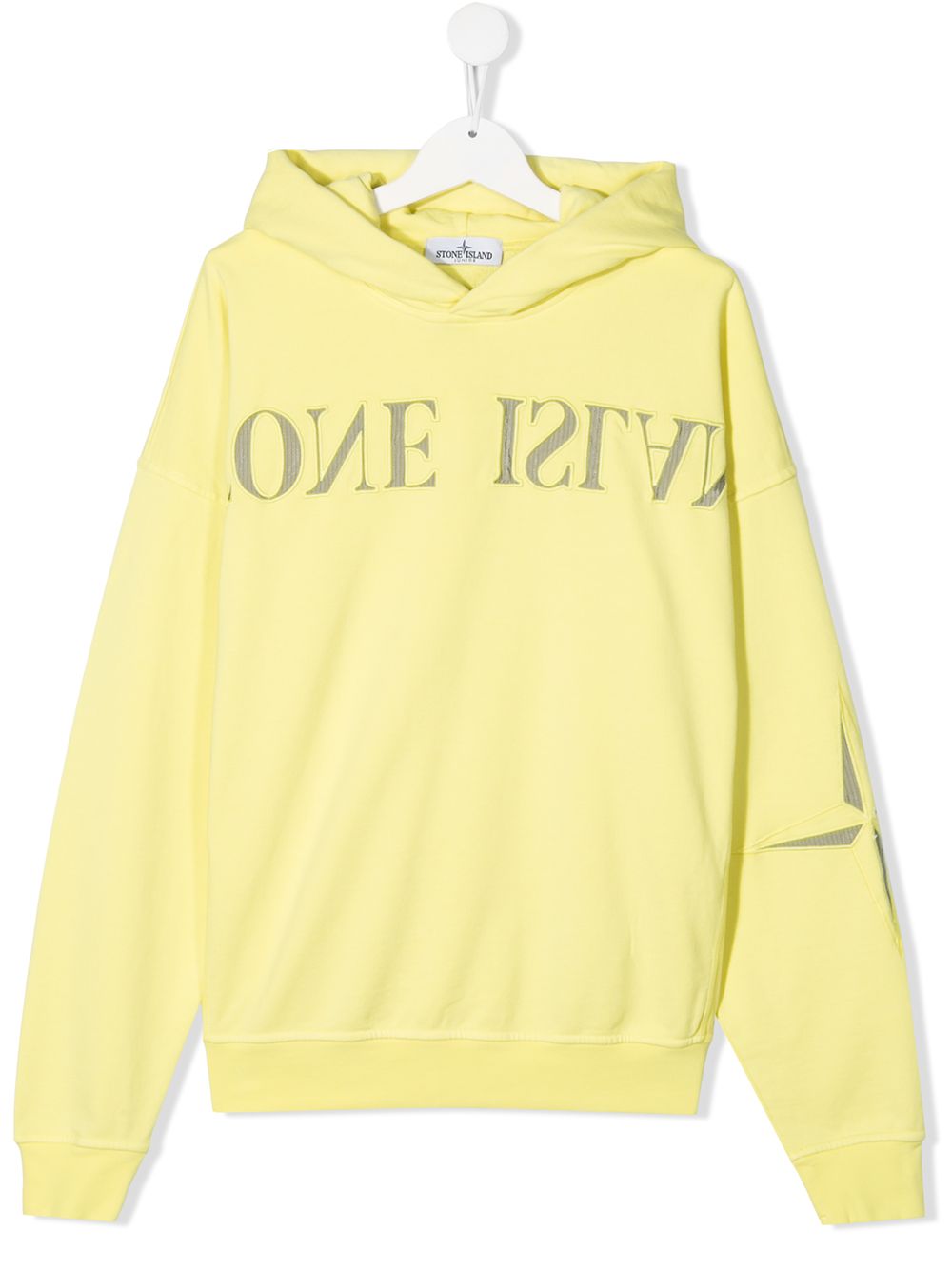 Stone Island Junior Teen Reverse Logo Hoodie In Yellow