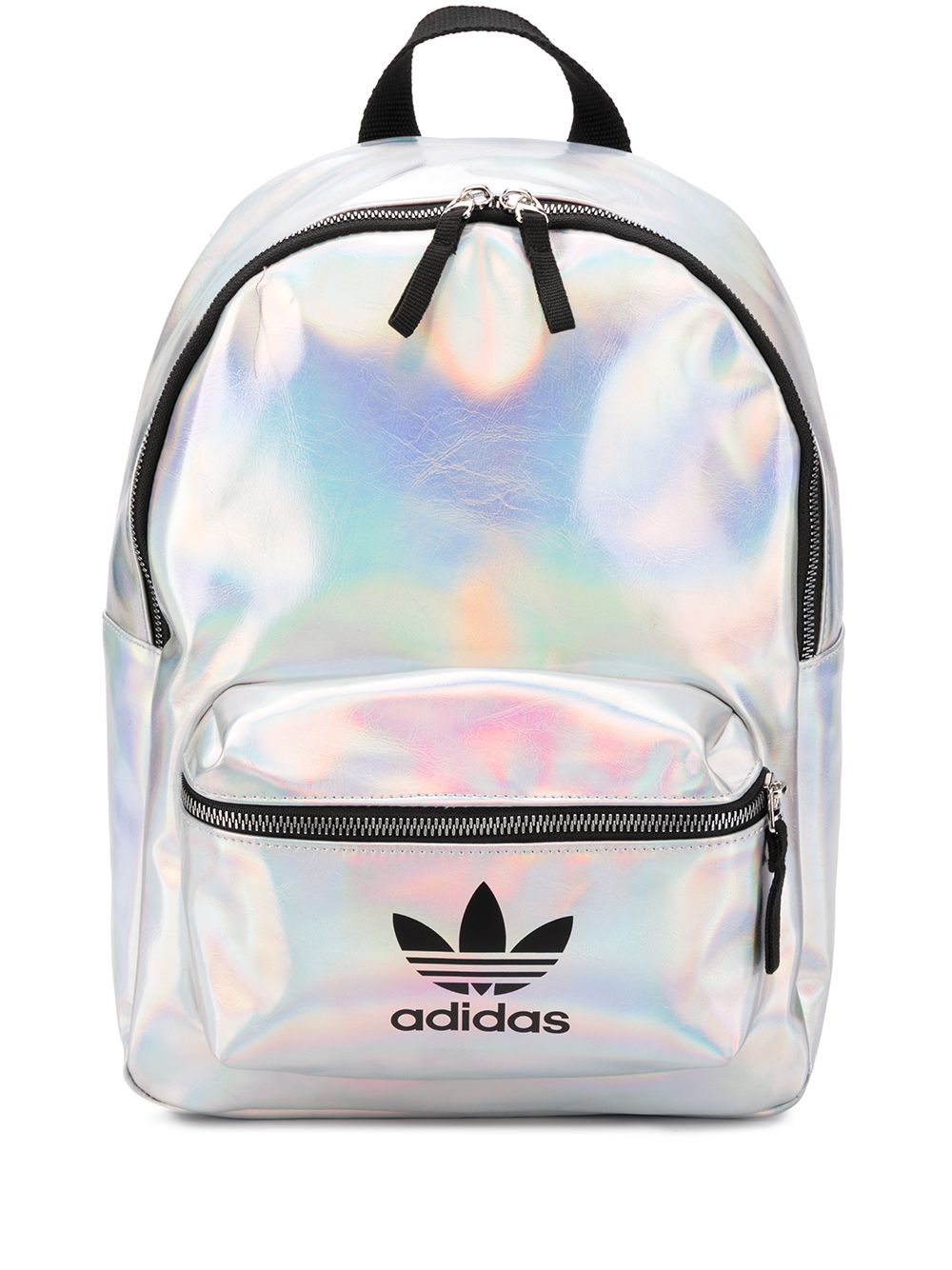 Adidas Originals Holographic Logo Backpack In 银色