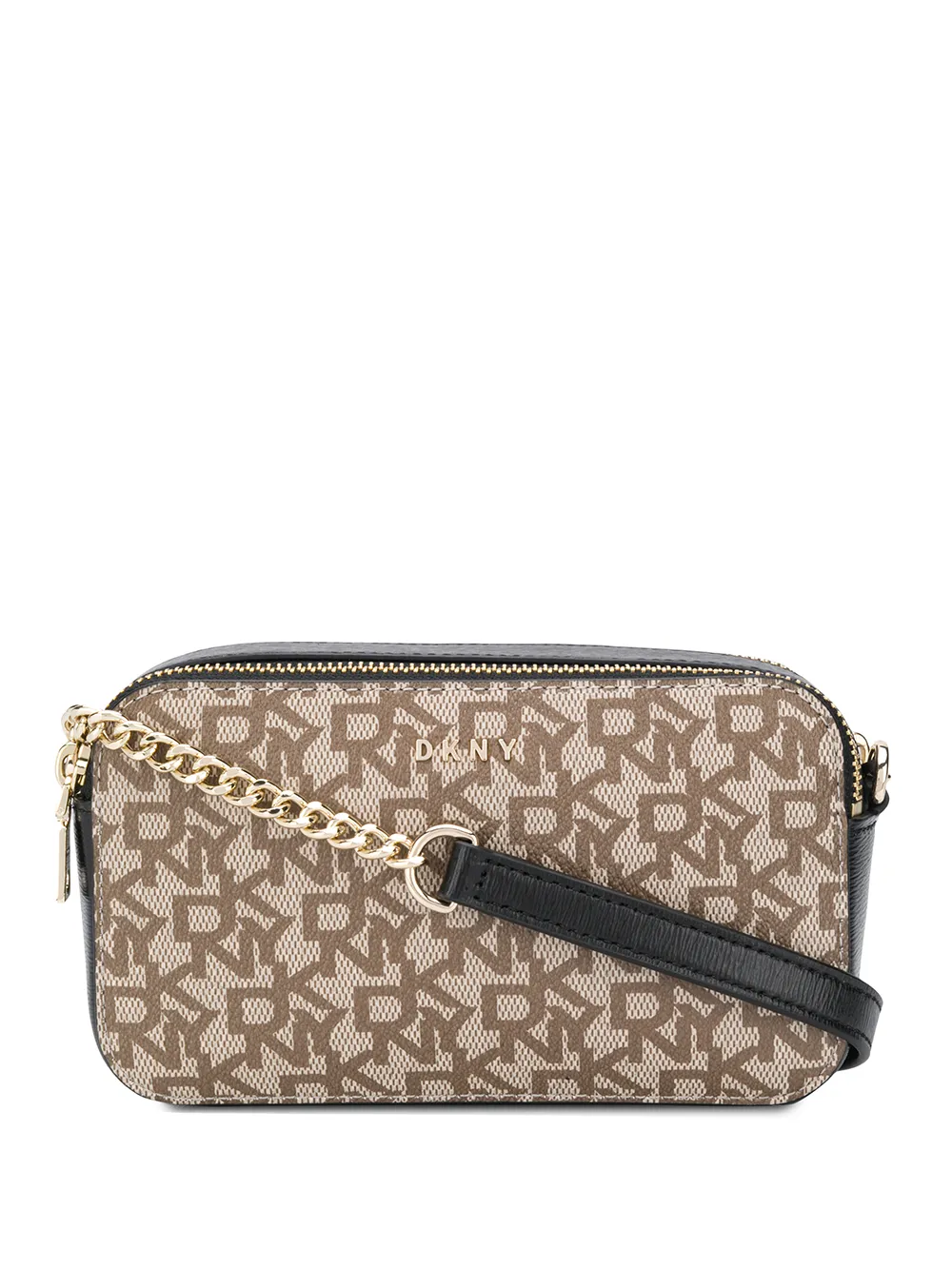 Dkny Monogram Cross Body Bag In Black