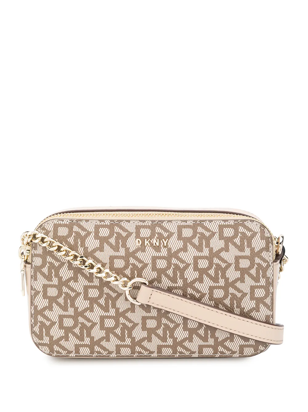 Dkny Monogram Cross Body Bag In Neutrals